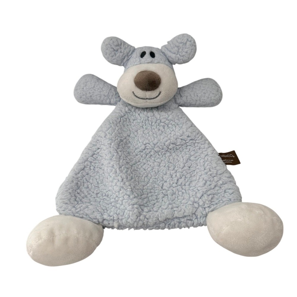 Demdaco Bear Lovey Security Blanket Blue Sherpa Plush Stuffed Animal Kids 15in